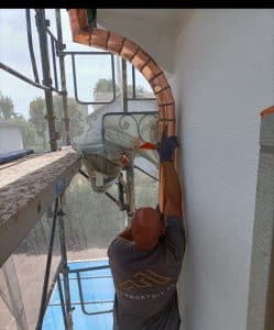 Tuyau de descente en cuivre